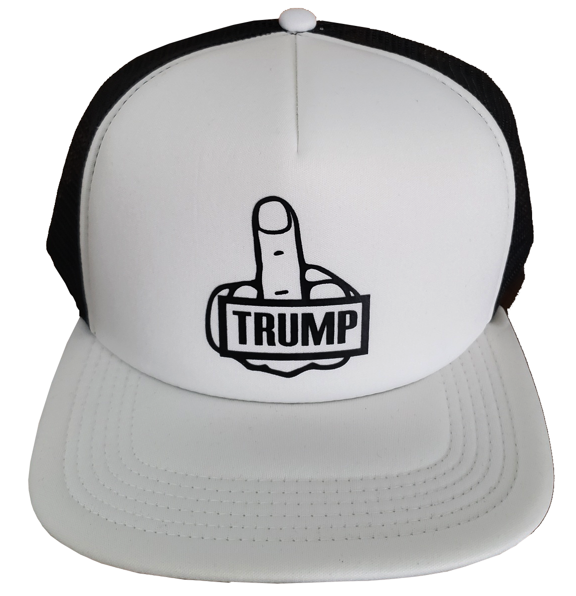 F**k Trump White/Black Trucker Snap Back Cap