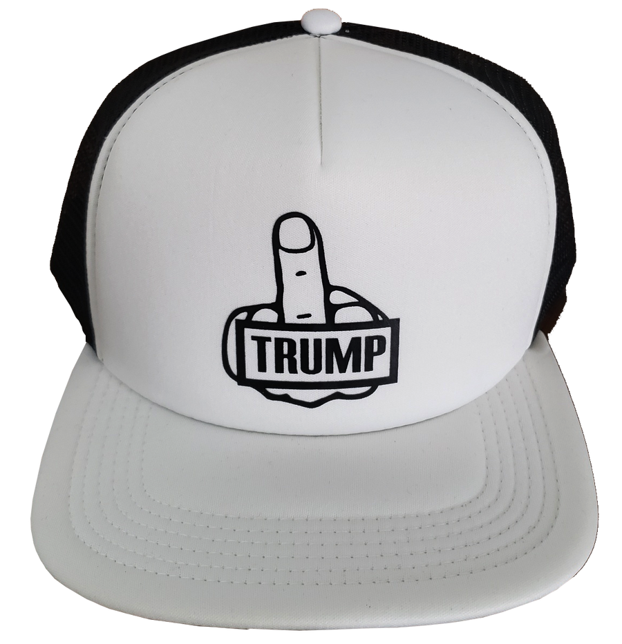 F**k Trump White/Black Trucker Snap Back Cap