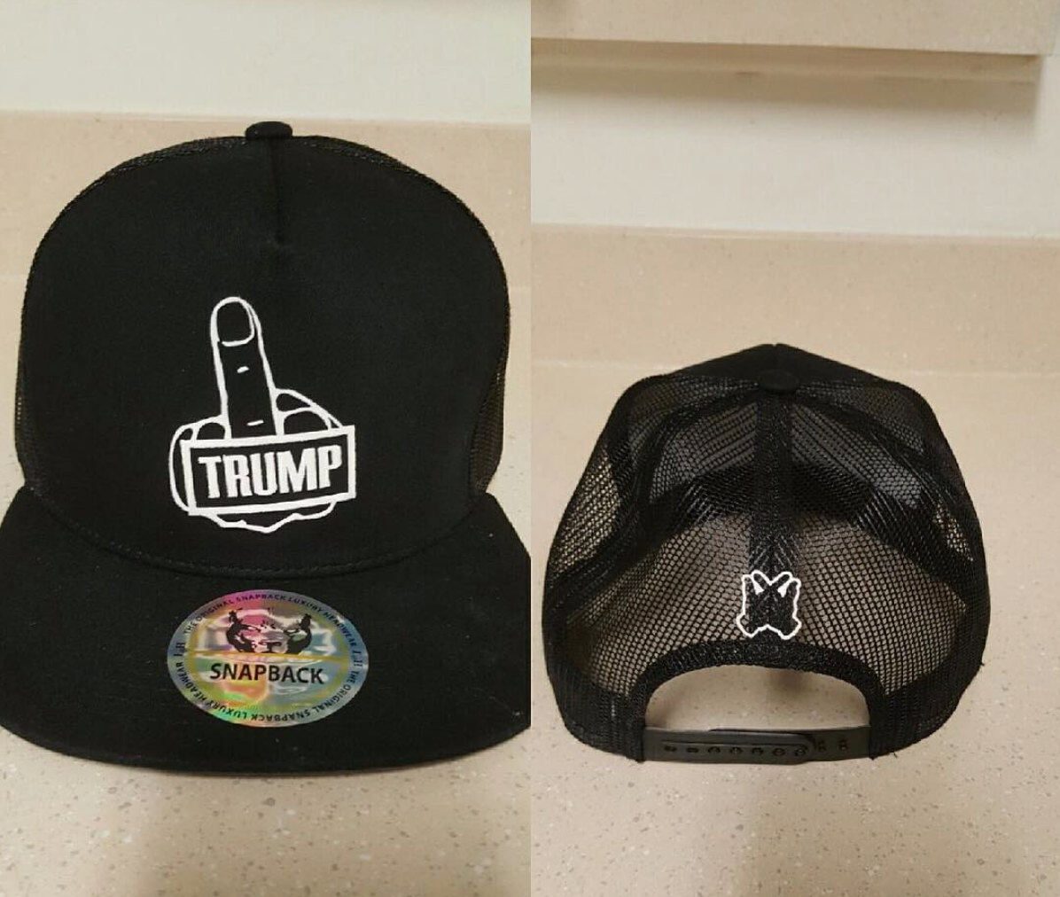F**k Trump White/Black Trucker Snap Back Cap